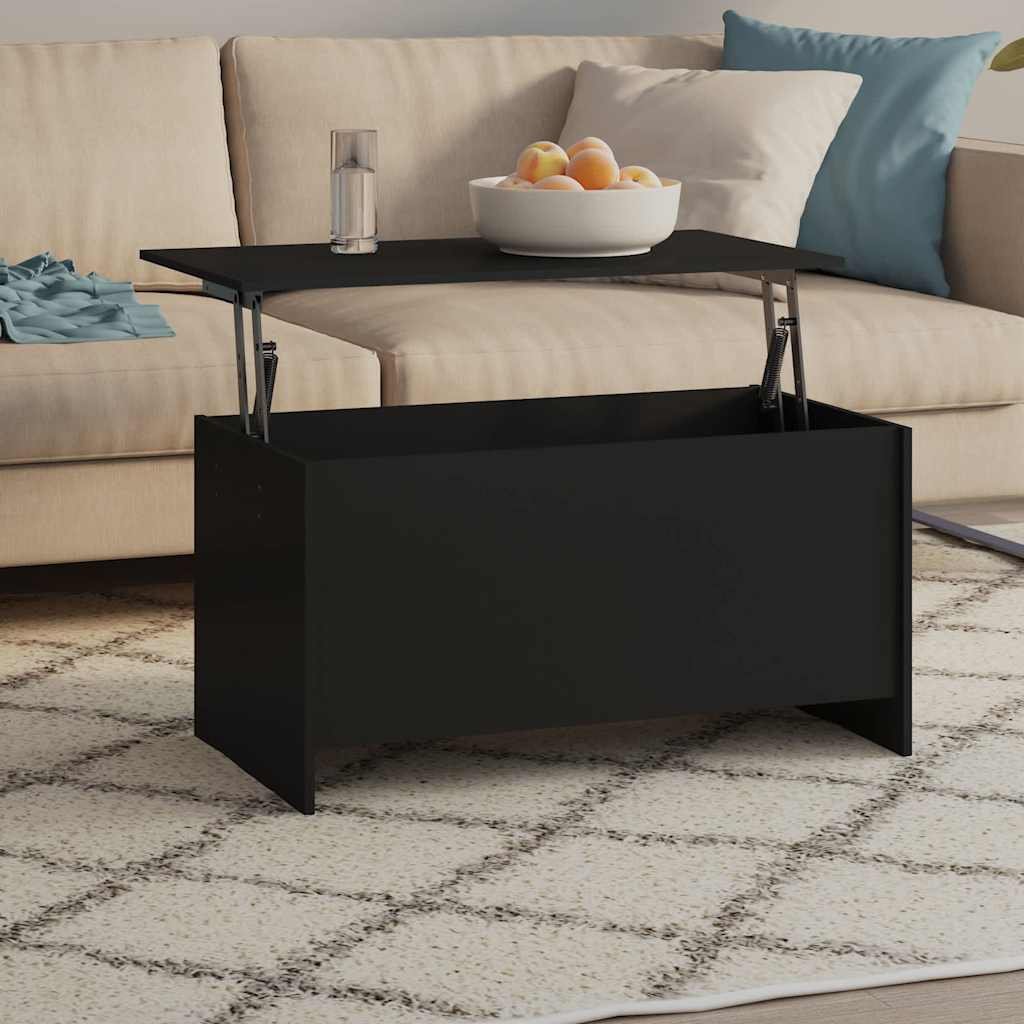 vidaXL Sohvapöytä musta 102x55,5x52,5 cm tekninen puu
