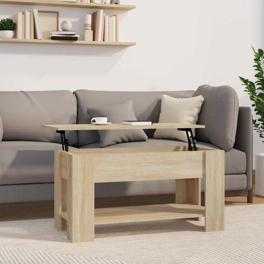 vidaXL Sohvapöytä Sonoma-tammi 101x49x52 cm tekninen puu