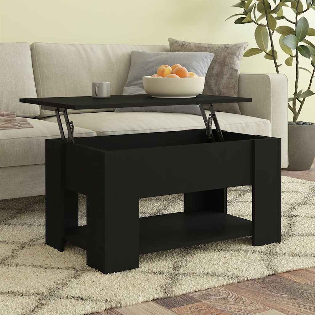 vidaXL Sohvapöytä musta 79x49x41 cm tekninen puu