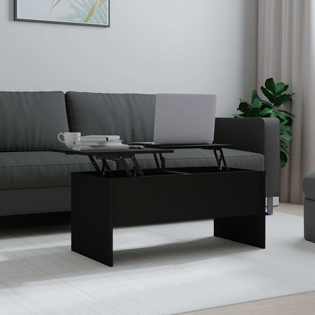 vidaXL Sohvapöytä musta 102x50,5x46,5 cm tekninen puu