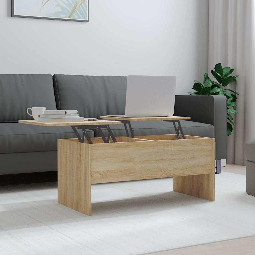 vidaXL Sohvapöytä Sonoma-tammi 102x50,5x46,5 cm tekninen puu
