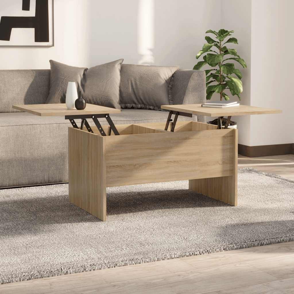 vidaXL Sohvapöytä Sonoma-tammi 80x50x42,5 cm tekninen puu