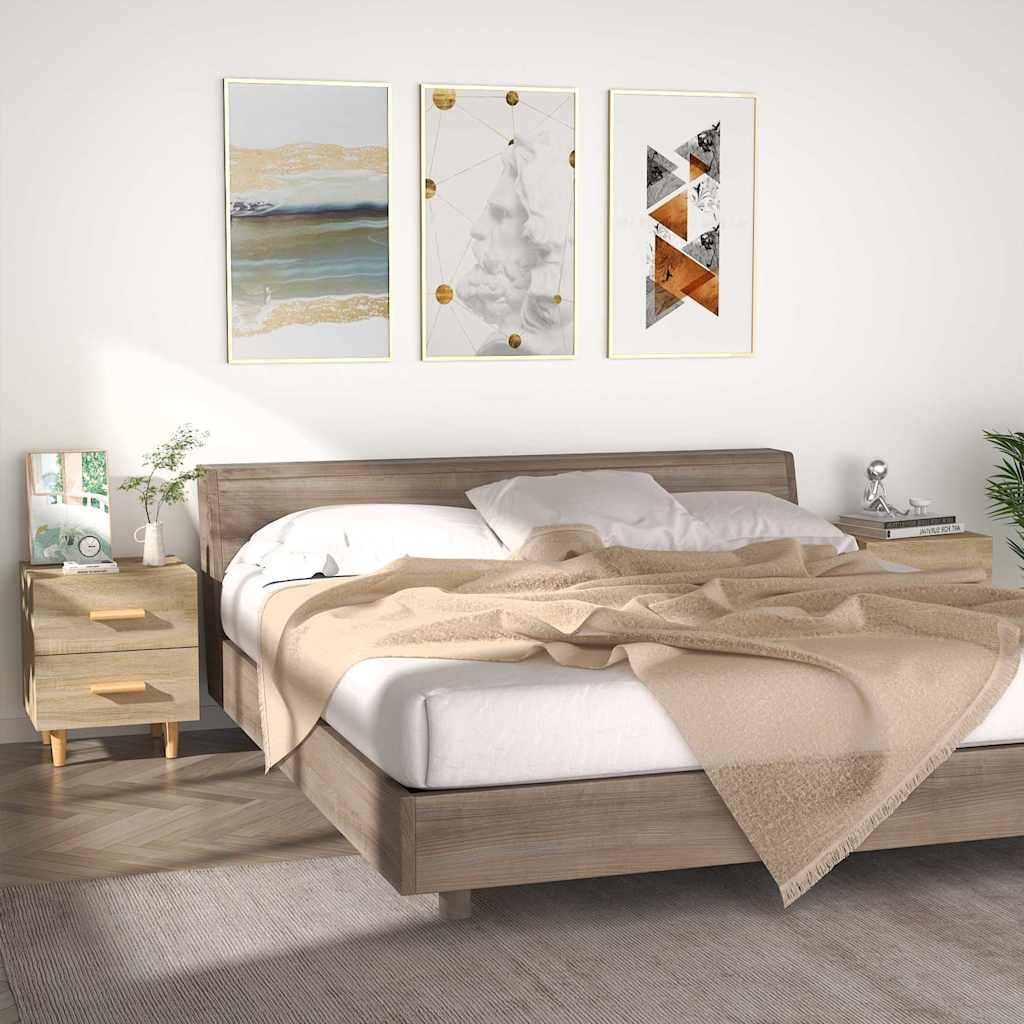 vidaXL Yöpöydät 2 kpl Sonoma-tammi 40x35x47,5 cm