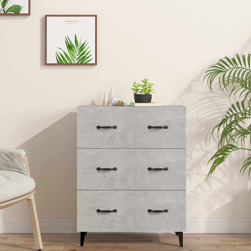 vidaXL Senkki betoninharmaa 69,5x34x90 cm tekninen puu