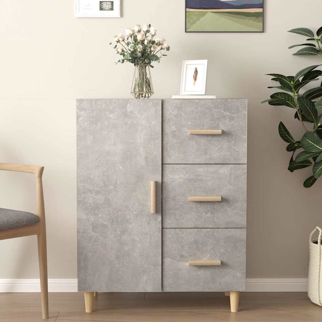 vidaXL Senkki betoninharmaa 69,5x34x90 cm tekninen puu