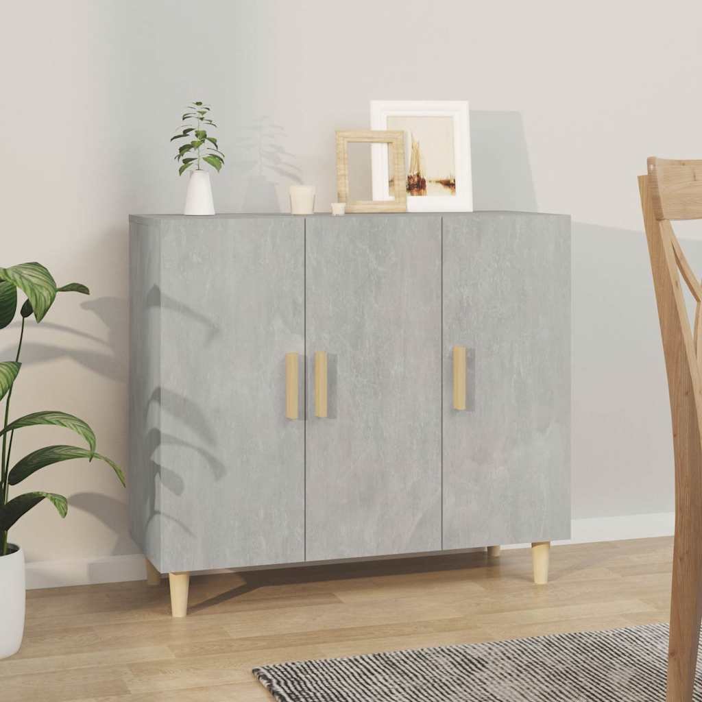 vidaXL Senkki betoninharmaa 90x34x80 cm tekninen puu