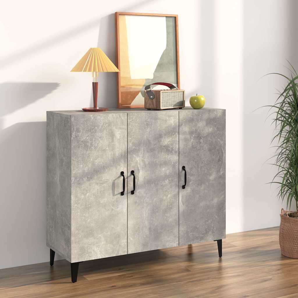 vidaXL Senkki betoninharmaa 90x34x80 cm tekninen puu