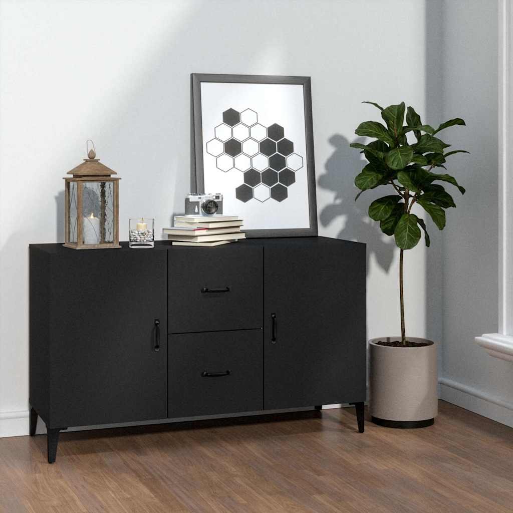 vidaXL Senkki musta 100x36x60 cm tekninen puu
