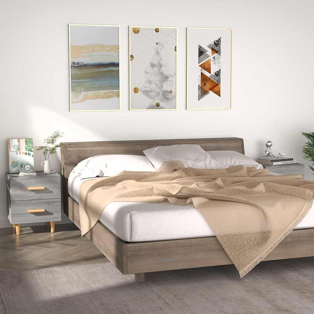vidaXL Yöpöydät 2 kpl harmaa Sonoma 40x35x47,5 cm