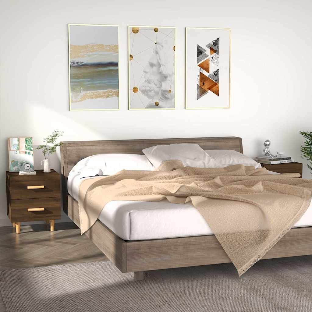 vidaXL Yöpöydät 2 kpl ruskea tammi 40x35x47,5 cm