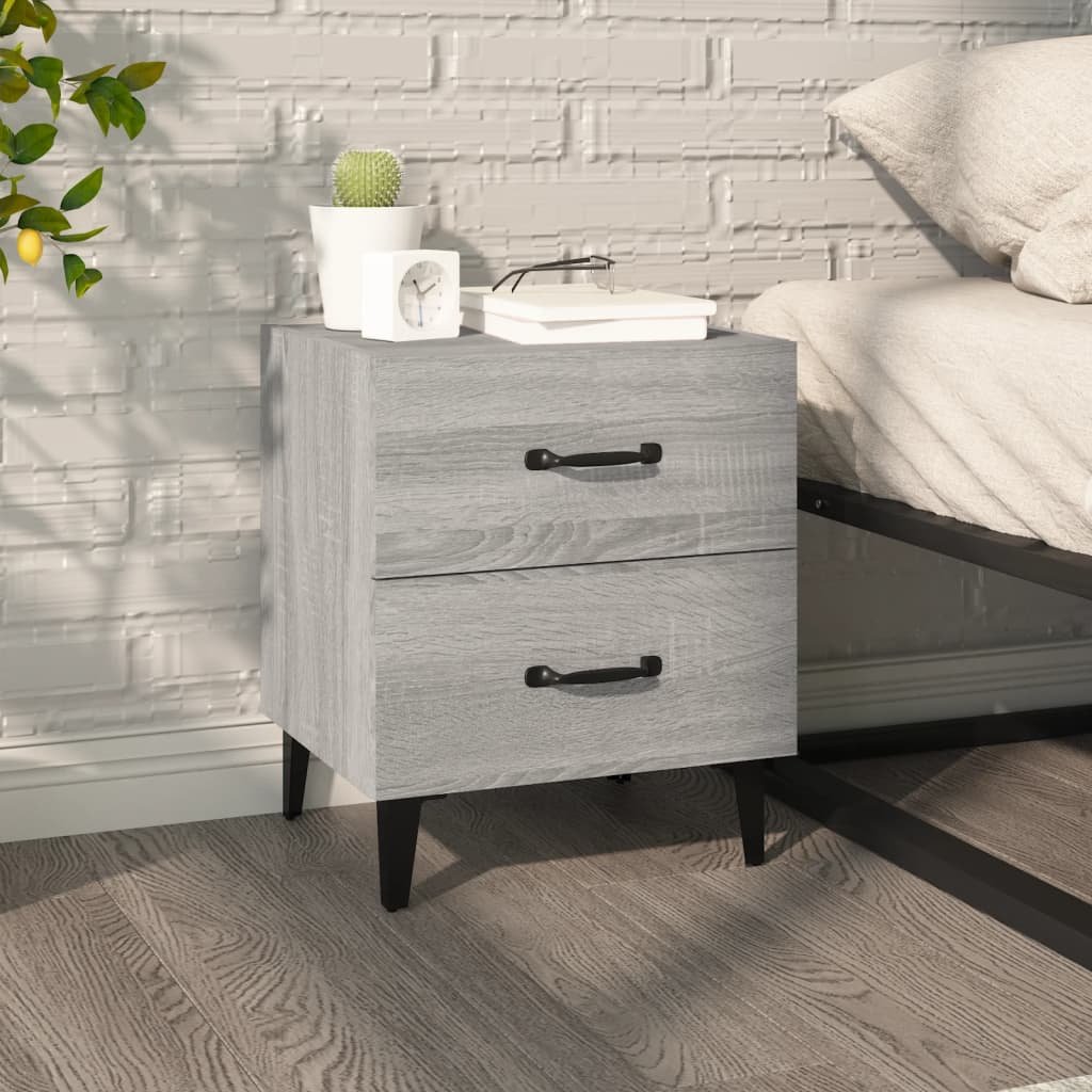 vidaXL Yöpöytä harmaa Sonoma 40x35x47,5 cm