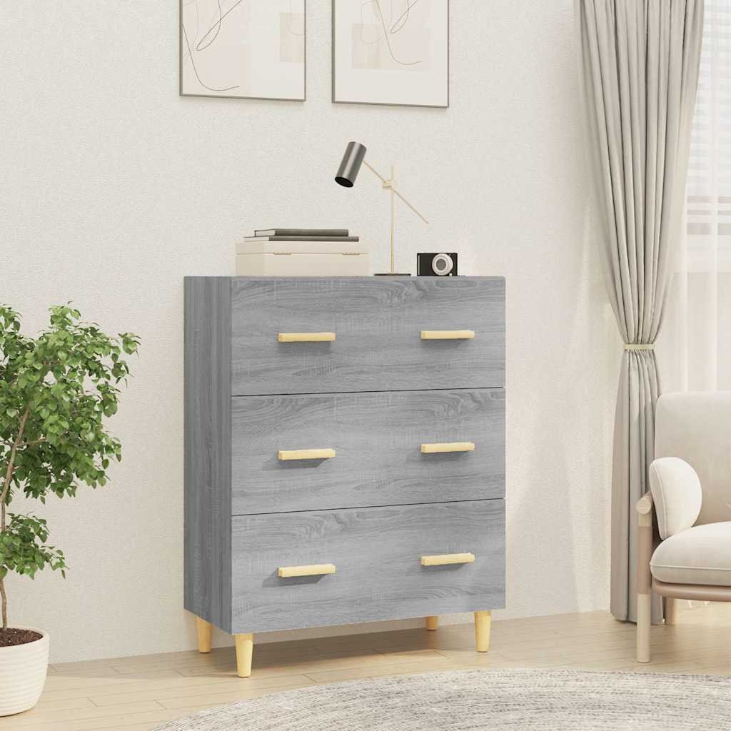 vidaXL Senkki harmaa Sonoma 70x34x90 cm tekninen puu