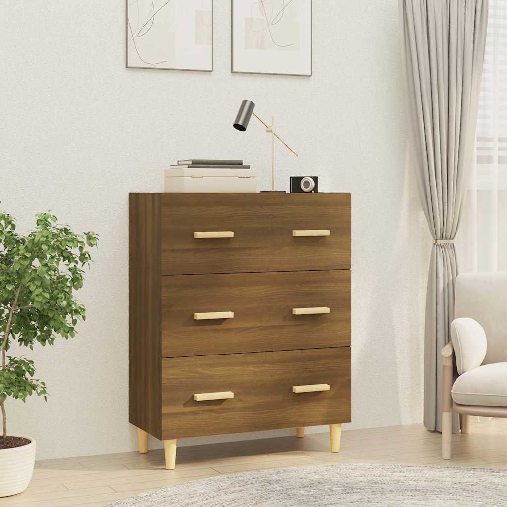 vidaXL Senkki ruskea tammi 70x34x90 cm tekninen puu