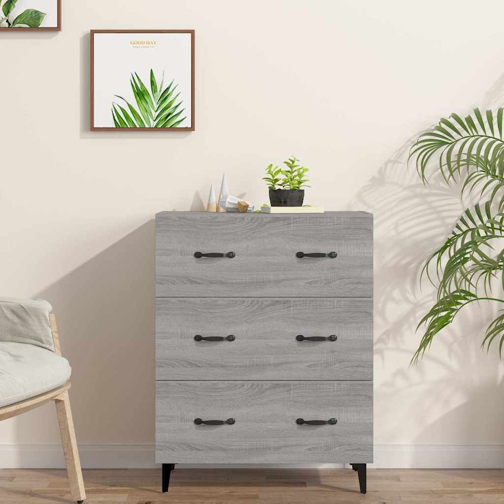 vidaXL Senkki harmaa Sonoma 69,5x34x90 cm tekninen puu