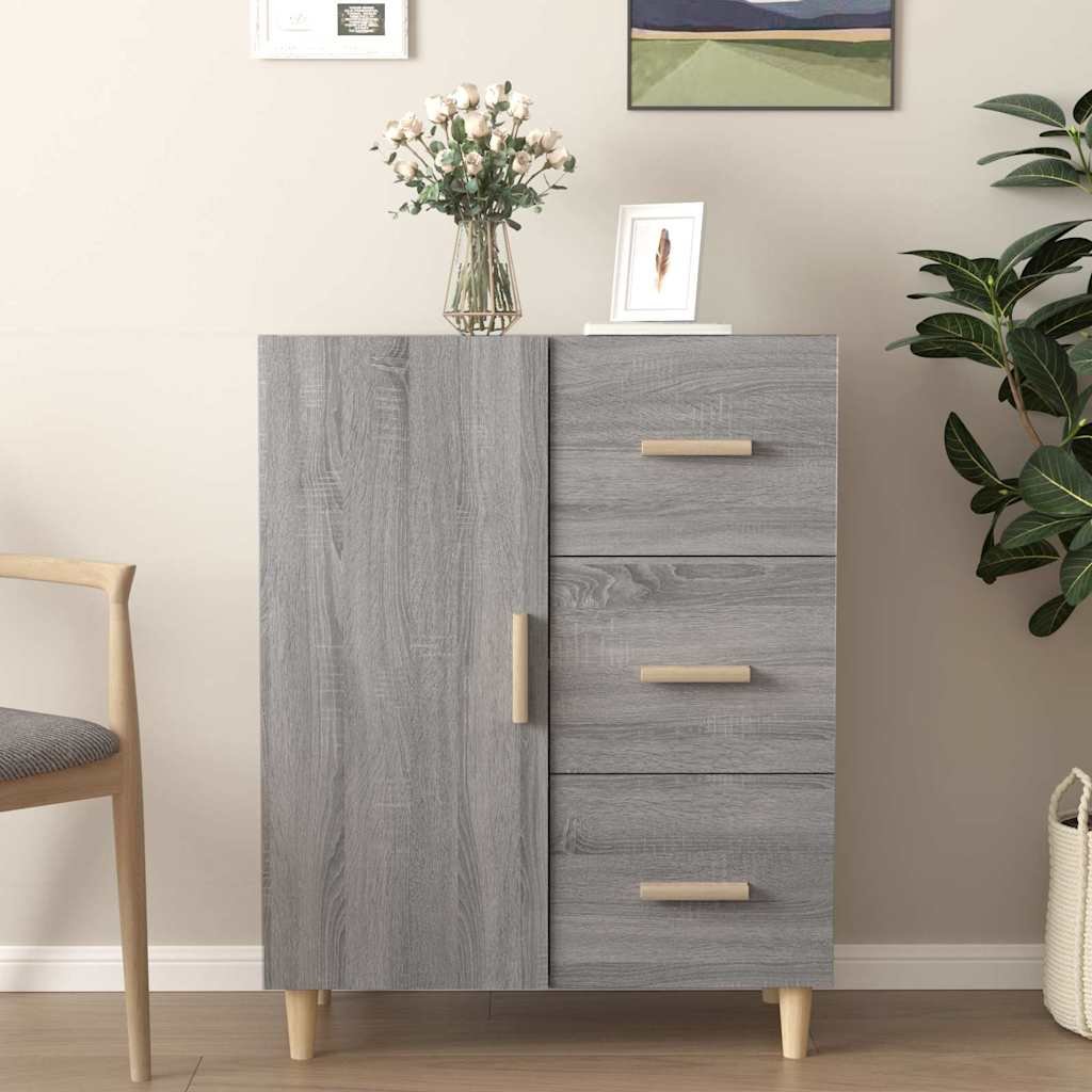 vidaXL Senkki harmaa Sonoma 69,5x34x90 cm tekninen puu