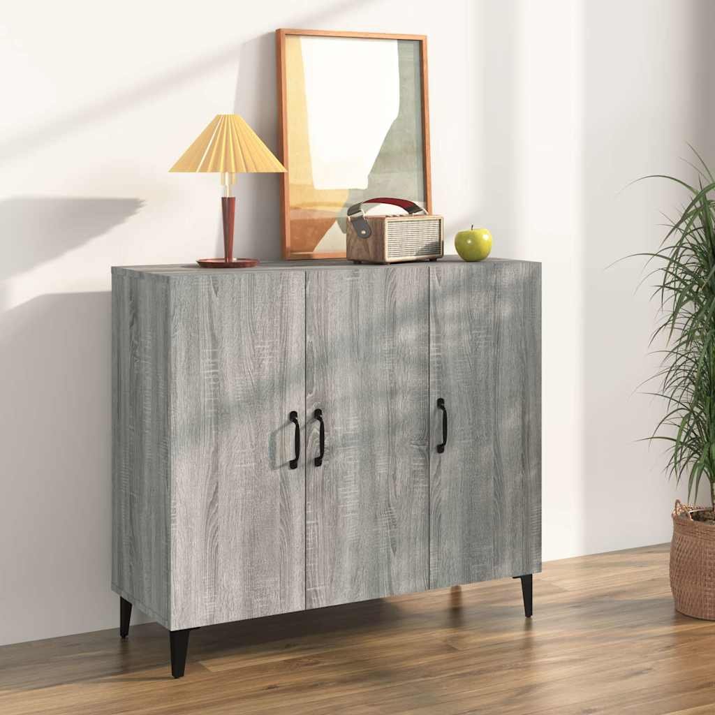 vidaXL Senkki harmaa Sonoma 90x34x80 cm tekninen puu