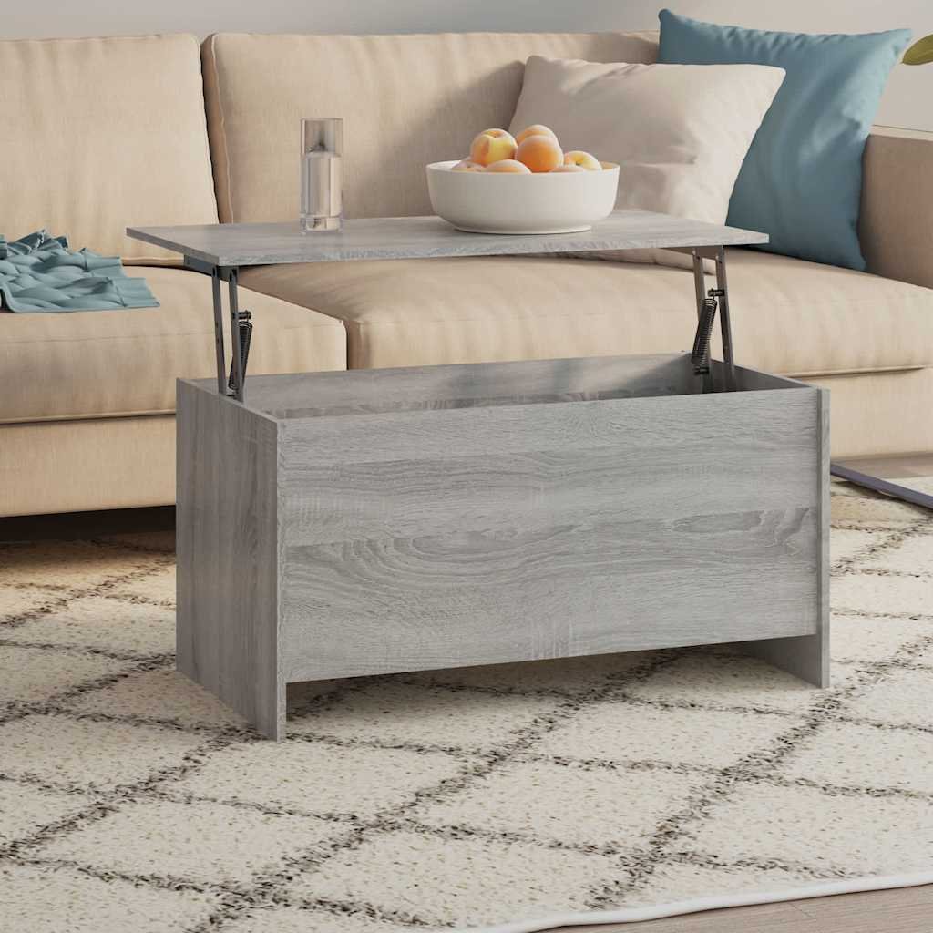 vidaXL Sohvapöytä harmaa Sonoma 102x55,5x52,5 cm tekninen puu