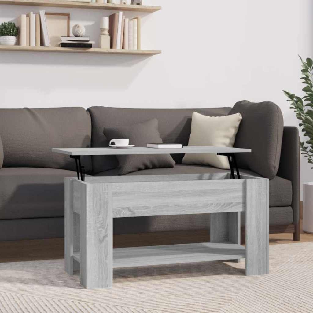 vidaXL Sohvapöytä harmaa Sonoma 101x49x52 cm tekninen puu