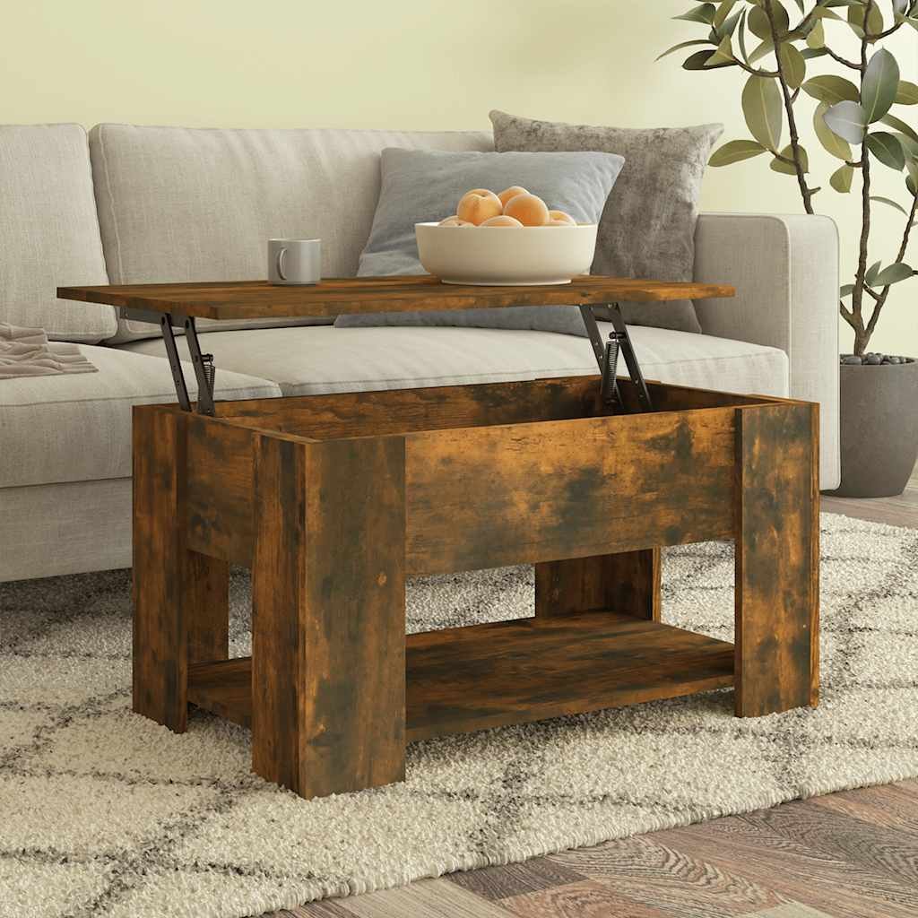 vidaXL Sohvapöytä savutammi 79x49x41 cm tekninen puu