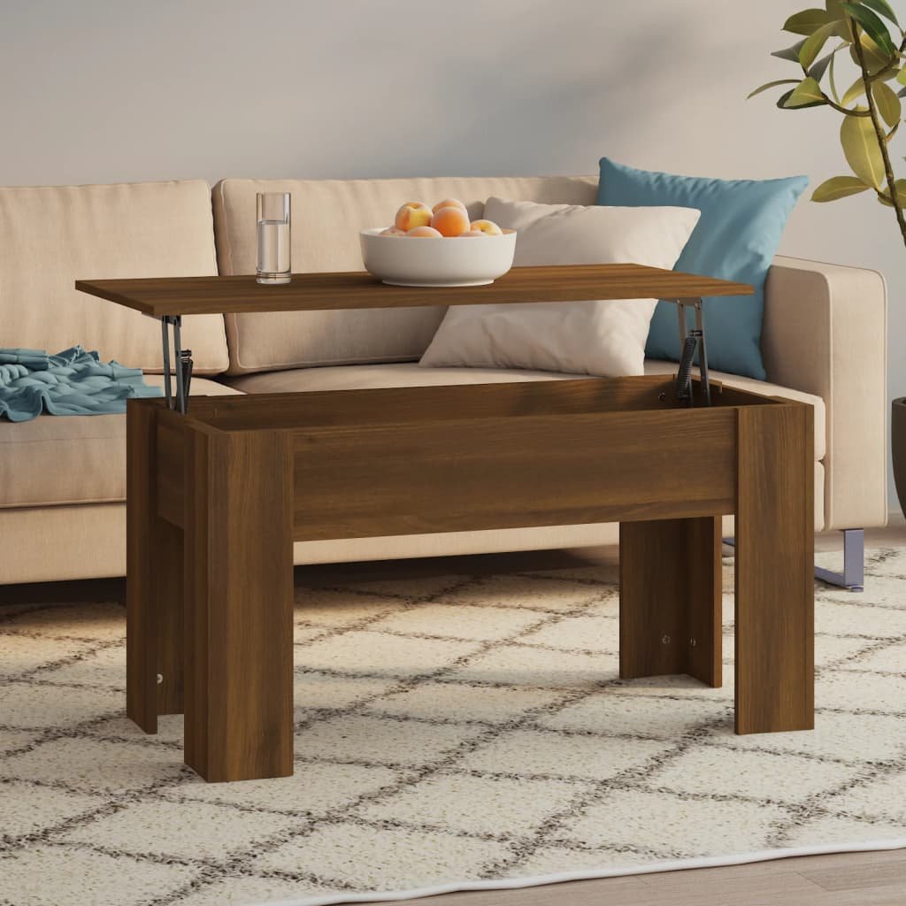 vidaXL Sohvapöytä ruskea tammi 101x49x52 cm tekninen puu