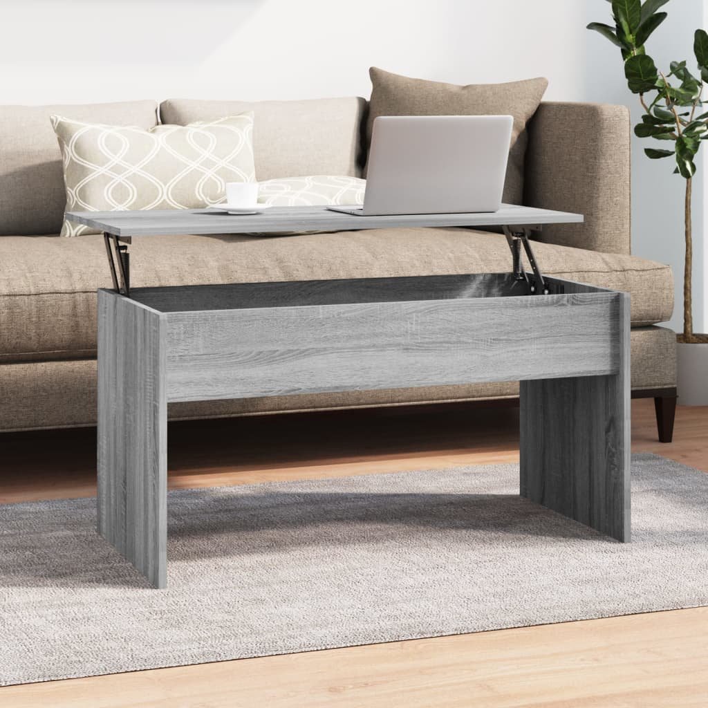 vidaXL Sohvapöytä harmaa Sonoma 102x50,5x52,5 cm tekninen puu