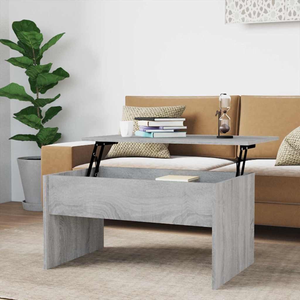 vidaXL Sohvapöytä harmaa Sonoma 80x50,5x41,5 cm tekninen puu