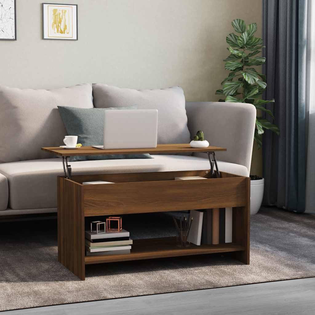 vidaXL Sohvapöytä ruskea tammi 102x50x52,5 cm tekninen puu