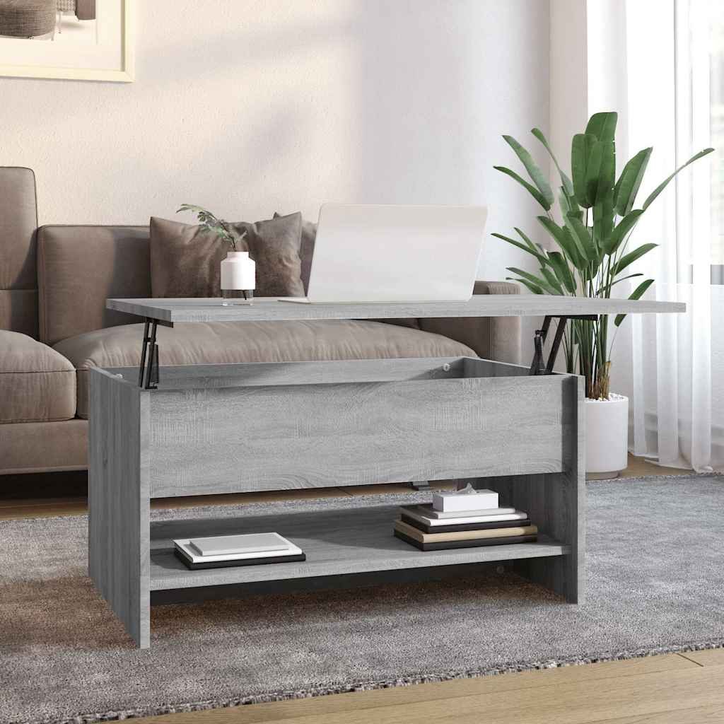 vidaXL Sohvapöytä harmaa Sonoma 80x50x40 cm tekninen puu