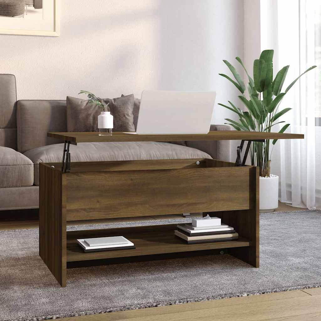 vidaXL Sohvapöytä ruskea tammi 80x50x40 cm tekninen puu