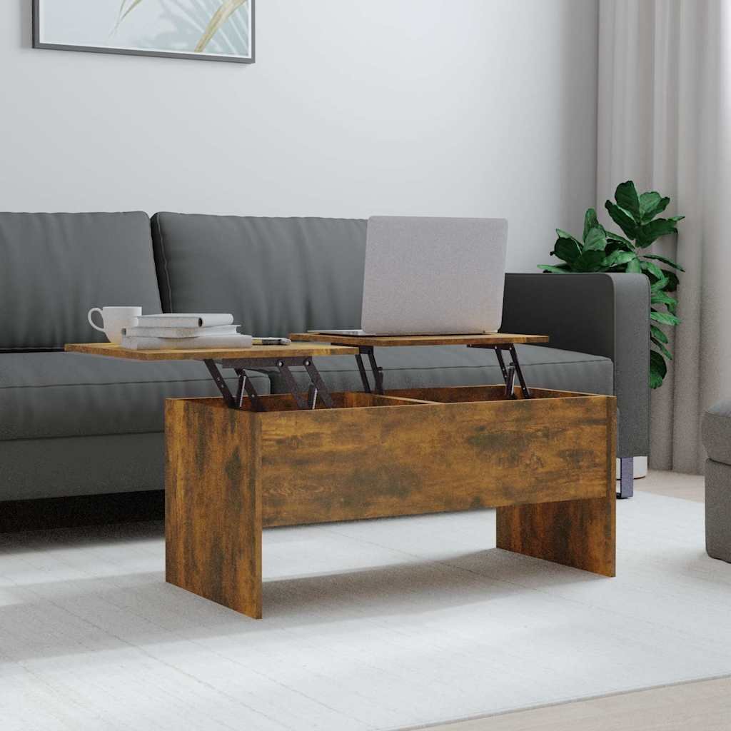 vidaXL Sohvapöytä savutammi 102x50,5x46,5 cm tekninen puu