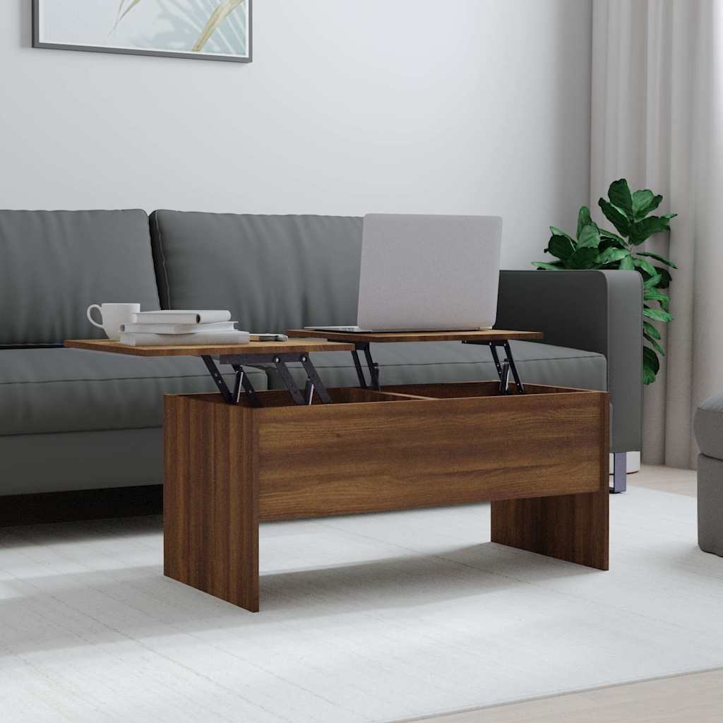 vidaXL Sohvapöytä ruskea tammi 102x50,5x46,5 cm tekninen puu