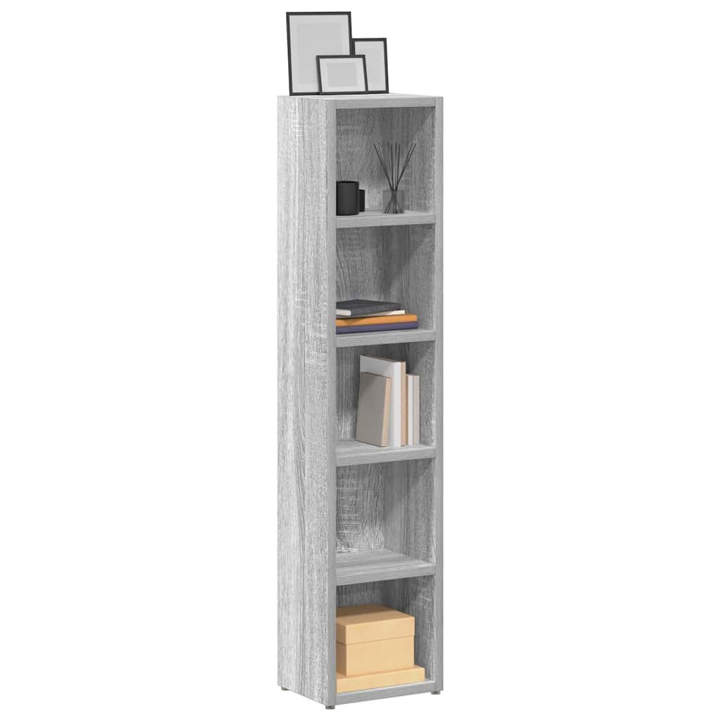 vidaXL CD-hyllyt 2 kpl harmaa Sonoma 21x16x93,5 cm tekninen puu