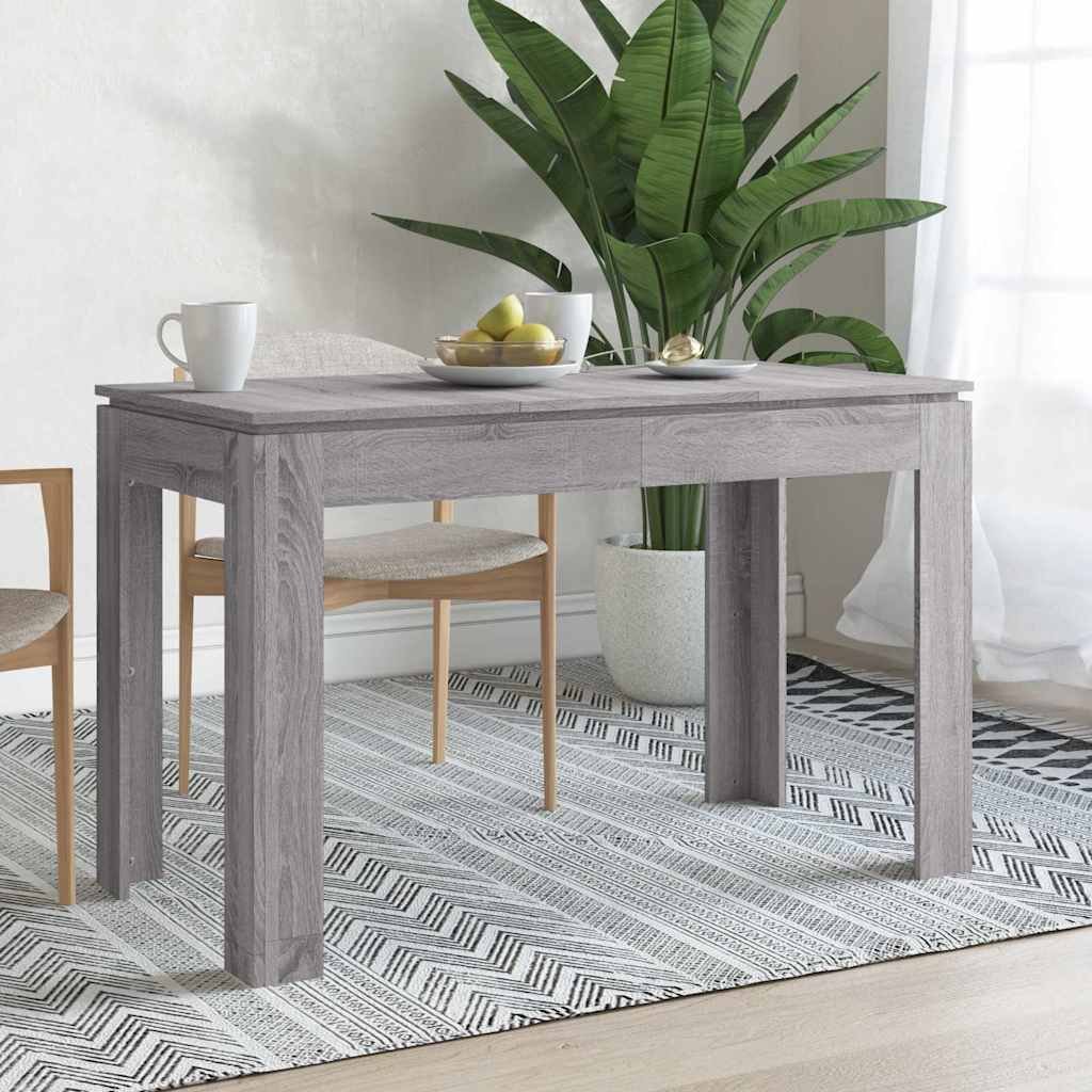 vidaXL Ruokapöytä harmaa Sonoma 120x60x76 cm tekninen puu