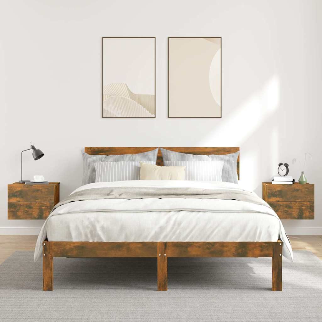 vidaXL Yöpöydät 2 kpl savutammi 40x30x30 cm tekninen puu