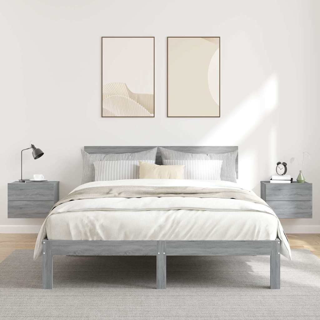 vidaXL Yöpöydät 2 kpl harmaa sonoma 40x30x30 cm tekninen puu