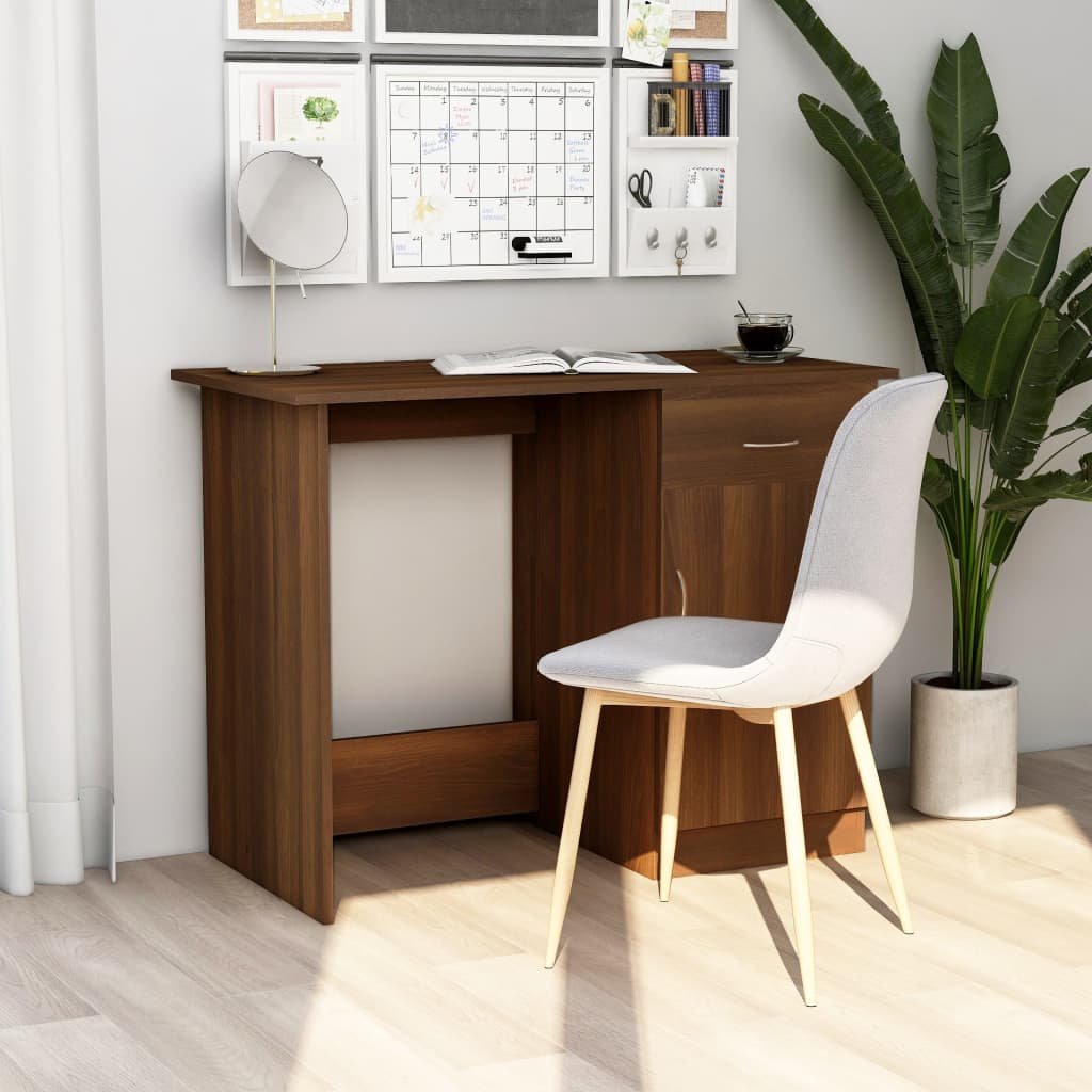 vidaXL Työpöytä ruskea tammi 100x50x76 cm tekninen puu