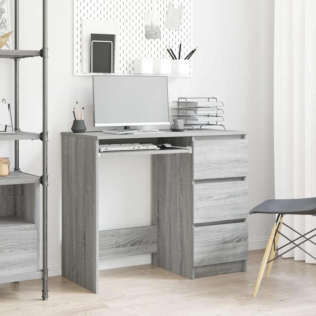 vidaXL Työpöytä harmaa Sonoma 90x45x76 cm tekninen puu