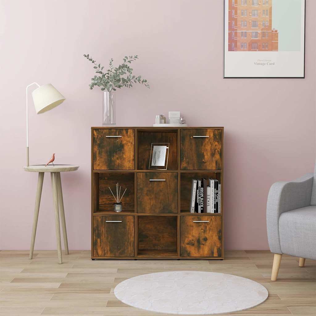 vidaXL Kirjahylly savutammi 90x30x90 cm tekninen puu
