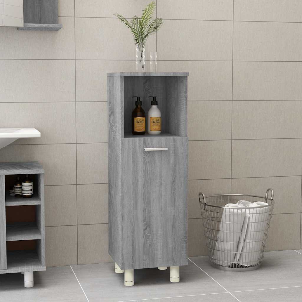 vidaXL Kylpyhuoneen kaappi harmaa Sonoma 30x30x95 cm tekninen puu