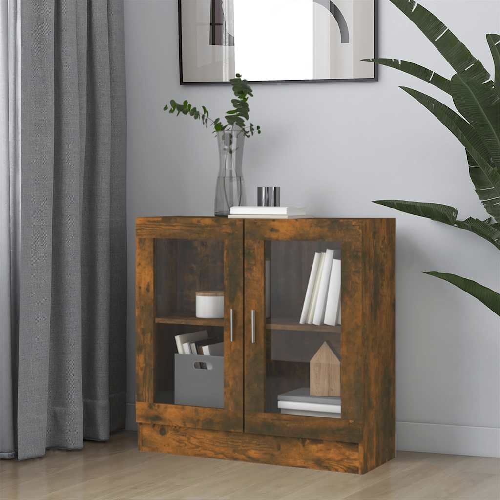 vidaXL Vitriinikaappi savutammi 82,5x30,5x80 cm tekninen puu