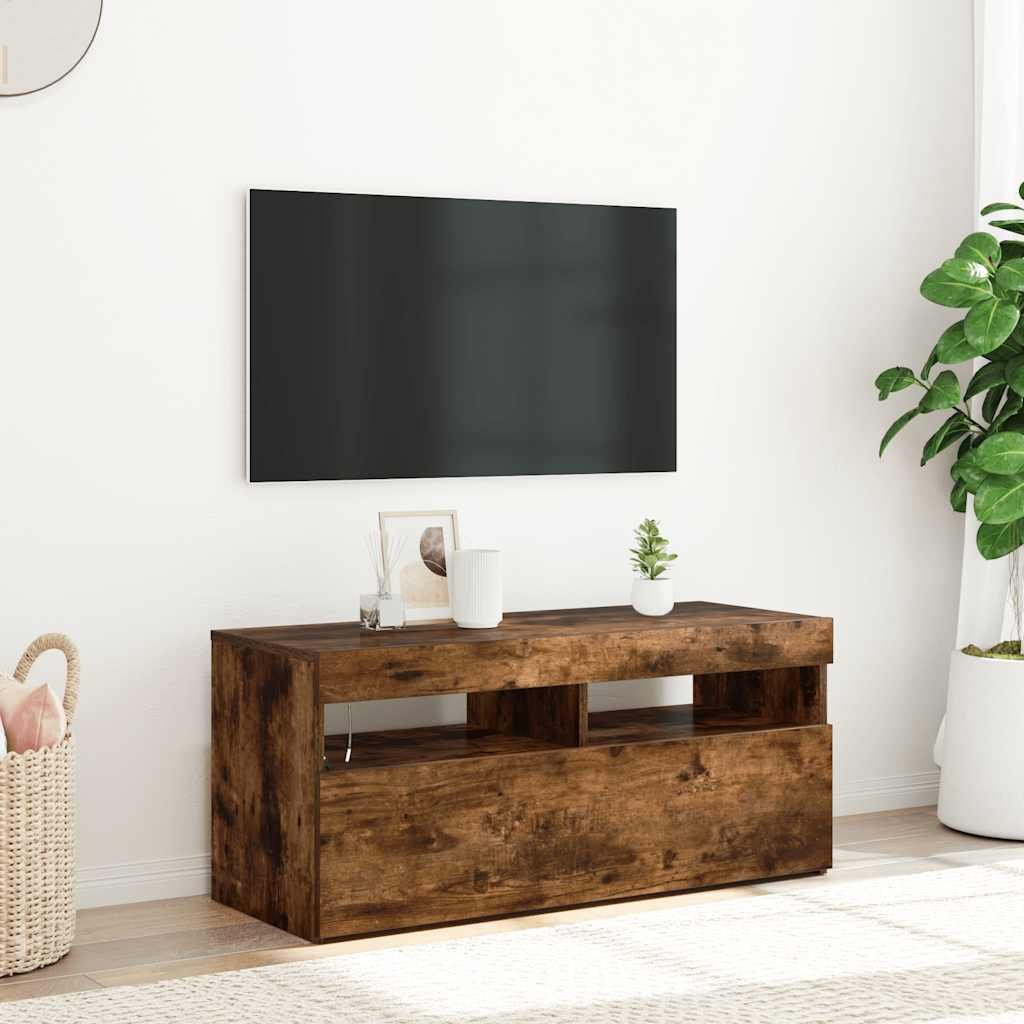 vidaXL TV-taso LED-valoilla savutammi 90x35x40 cm