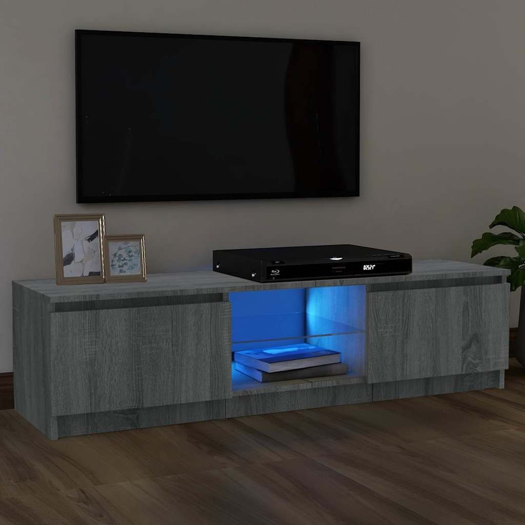 vidaXL TV-taso LED-valoilla harmaa Sonoma 120x30x36 cm
