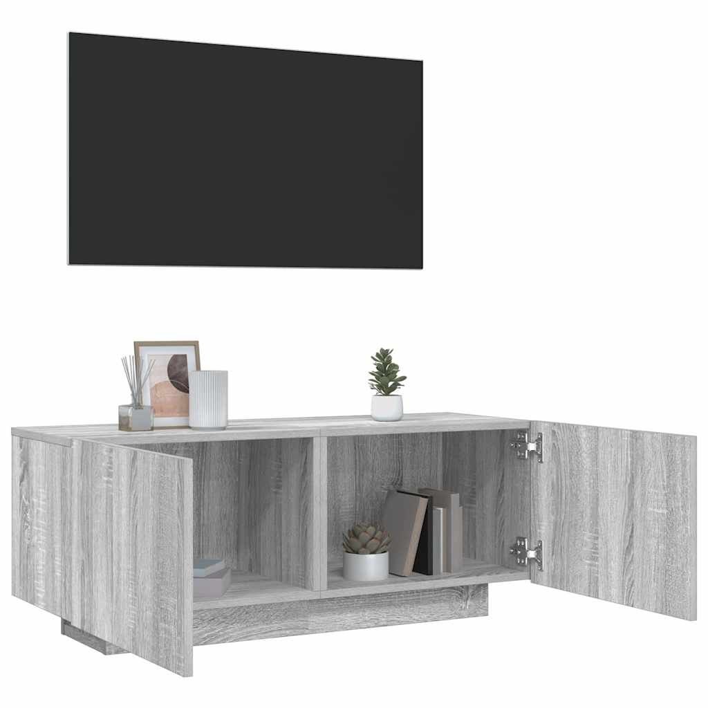 vidaXL TV-taso harmaa Sonoma 100x35x40 cm tekninen puu