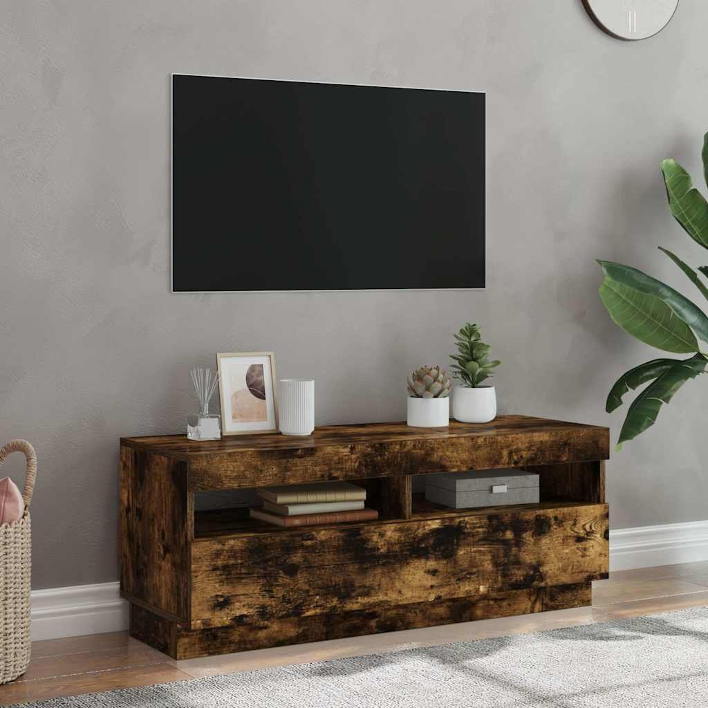 vidaXL TV-taso LED-valoilla savutammi 100x35x40 cm