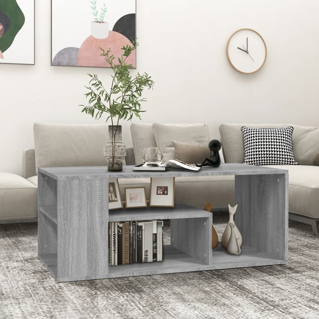 vidaXL Sohvapöytä harmaa Sonoma 100x50x40 cm tekninen puu