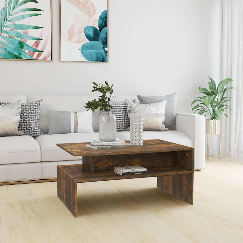 vidaXL Sohvapöytä savutammi 90x60x42,5 cm tekninen puu
