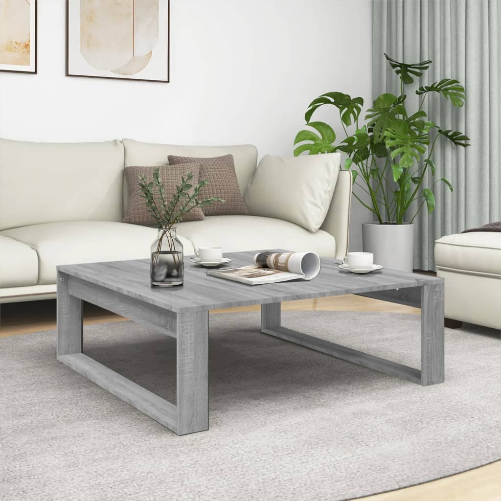 vidaXL Sohvapöytä harmaa Sonoma 100x100x35 cm tekninen puu