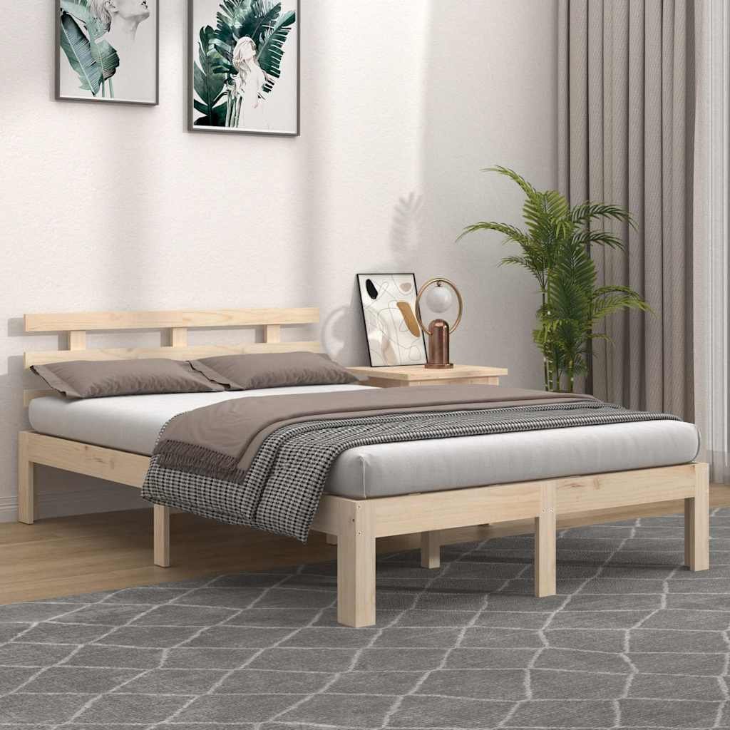 vidaXL Sängynrunko ilman patjaa massiivipuu 120x200 cm