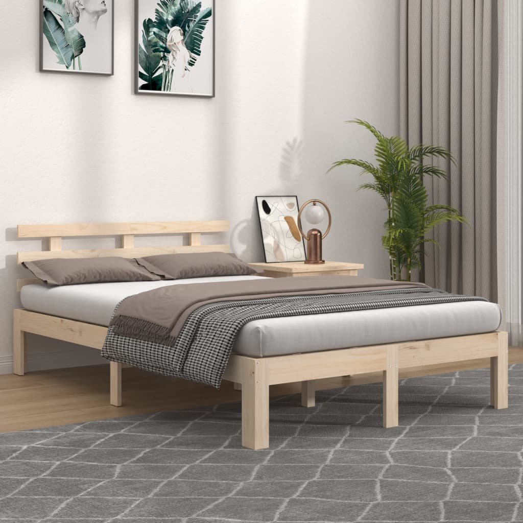 vidaXL Sängynrunko ilman patjaa massiivipuu 200x200 cm