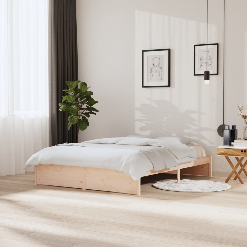 vidaXL Sängynrunko täysi mänty 150x200 cm King Size
